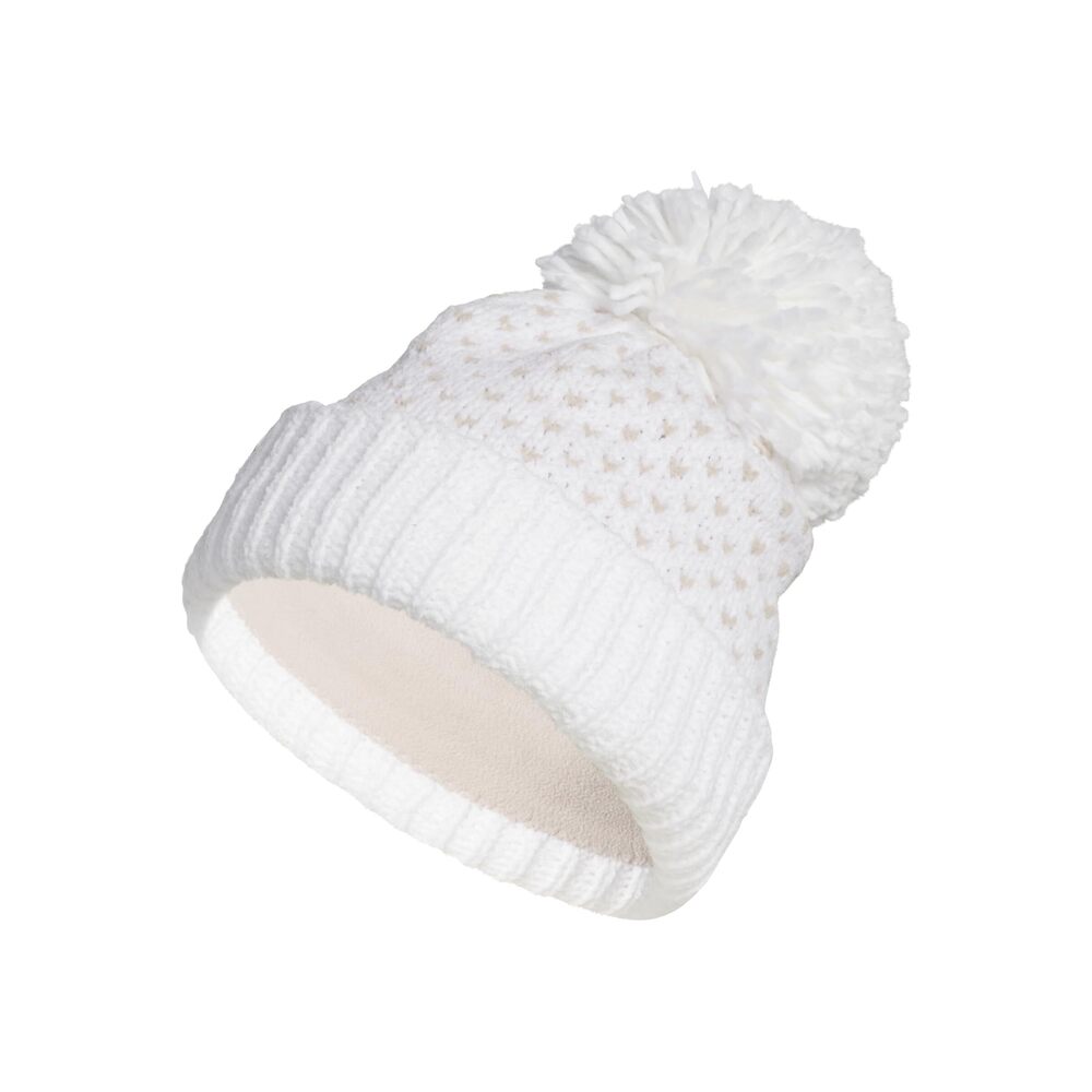 2488 Golf Standard Pom Knit Golf Beanie, White